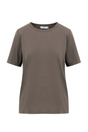 T-shirt i mørk mudfarve med rund hals og korte ærmer. Enkel og klassisk design.