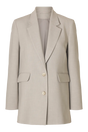 Beige blazer med afslappet pasform, knapper og lommer med klap fra Selected Femme.