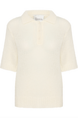 My Essential Wardrobe - Polo knit - White - Lingo