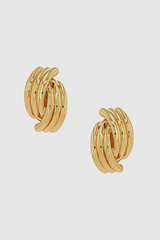 Anine Bing - Earrings - Gold - Crossover Ribbed