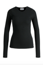 JJXX - Rib langærmet t-shirt - Sort - Freya