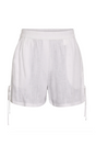 Hvide shorts med elastisk talje, tekstureret stof og snørebånd i siderne fra Noisy May.