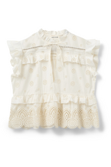 Sofie Schnoor - Top - Broderi anglaise - Off white - Hazel