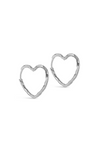 Enamel - Earrings - Silver - Organic heart medium