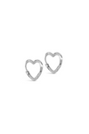 Enamel - Earrings - Silver - Organic heart small