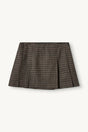 Elegant, kort nederdel fra The Garment i en smuk kombination af brune og sorte nuancer med et klassisk ternet mønster. packshot