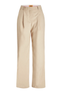 JJXX suitpants i beige med høj talje og brede ben. To baglommer ses.