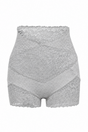 Grå shapewear fra Andcopenhagen Basics, model Fenja, med blonde og høj talje.