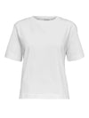 Selected Femme t-shirts & toppe Hvid boxy sort tshirt- Selected Femme Essential