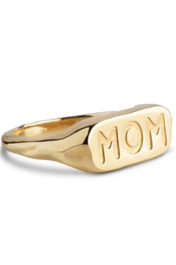 Mom ring 18 carat gold plated Statement Enamel