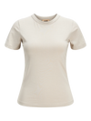 Klassisk grå T-shirt med rund halsudskæring og korte ærmer. Enkel og tidløs design.