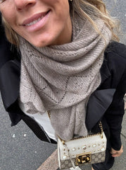 Triangle trinity cashmeretøklæde stor 100% Cashmere Khaki - Andcopenhagen