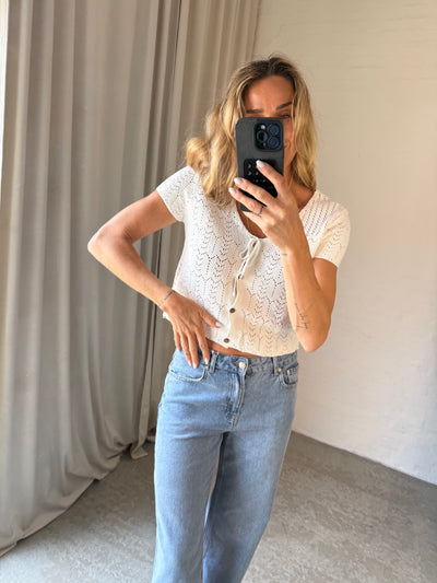 Sassy Copenhagen - Strikket top  - Hvid blonde - Ella ( preorder)
