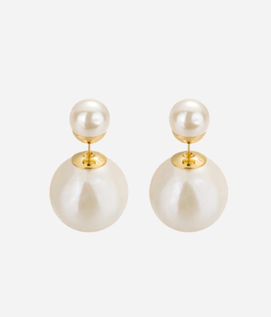 Andcopenhagen - Sophie double pearl Earrings - 18 carat gold plated sterling silver