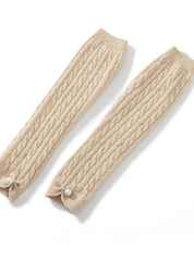 Andcopenhagen - Håndledsvarmer med perle lang  - 100% Cashmere - Mai Sand