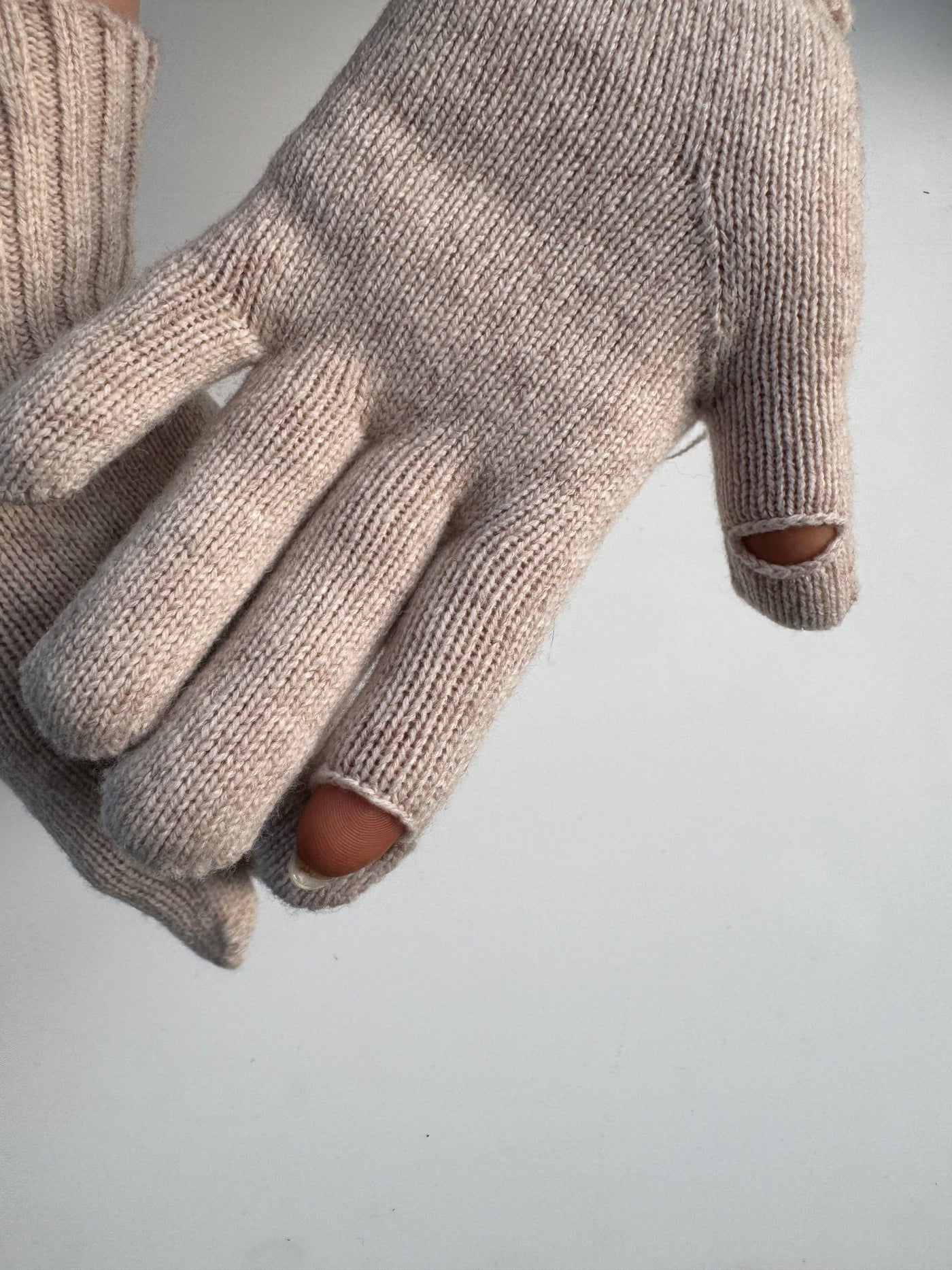 Andcopenhagen Accessories 100% Uld finger vanter - Fia Beige - Andcopenhagen
