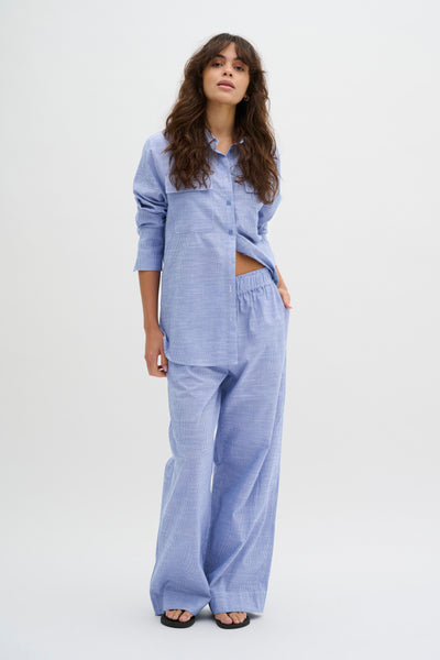 My Essential Wardrobe - Bukser - Delft Blue Striped - Skye