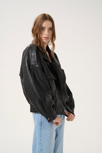 My Essential Wardrobe - Læderjakke - Black - Jackie (Bemærk preorder lev Juli)
