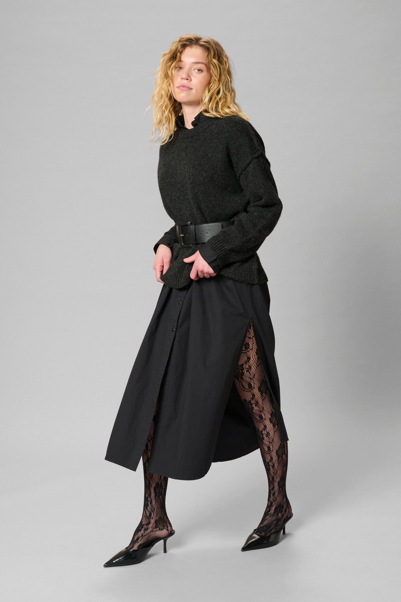 My Essential Wardrobe - Strik pullover - Dark Grey Melange - Paloma Knit