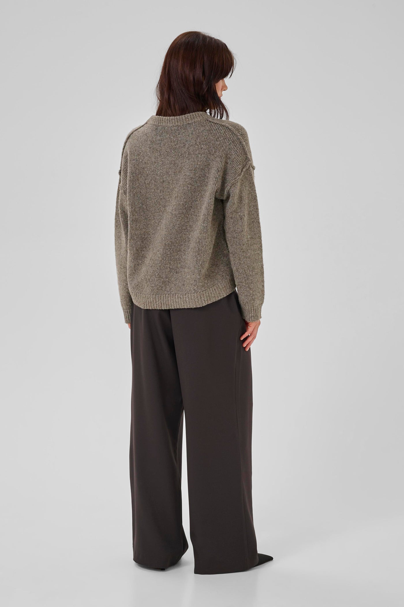 My Essential Wardrobe - Strik pullover - Brown Melange - Paloma Knit