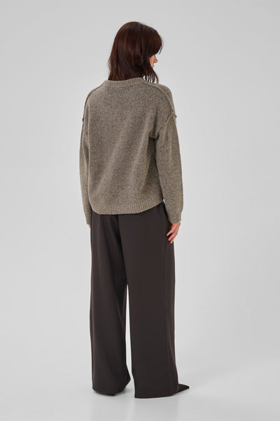 My Essential Wardrobe - Strik pullover - Brown Melange - Paloma Knit