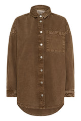 My Essential Wardrobe - Denim jakke - Tobacco Brown Washed - Malo