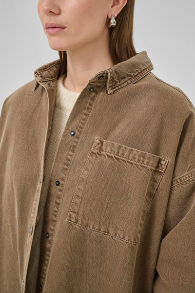 My Essential Wardrobe - Denim jakke - Tobacco Brown Washed - Malo