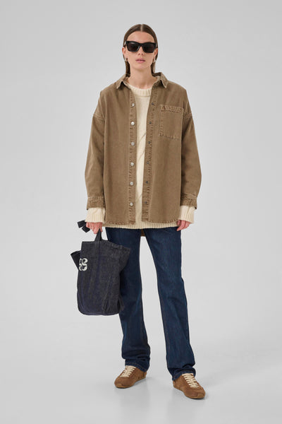 My Essential Wardrobe - Denim jakke - Tobacco Brown Washed - Malo