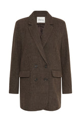 My Essential Wardrobe - Blazer - Dark Brown Check - Cleo