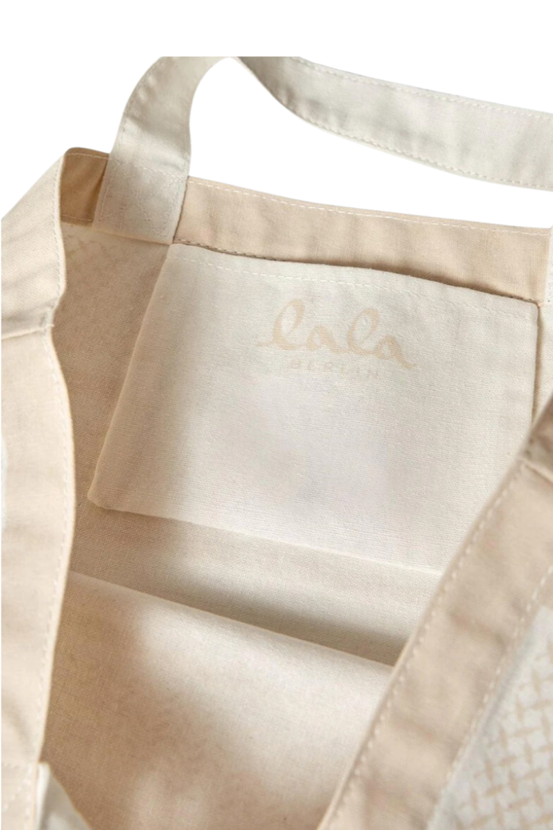 LALA BERLIN - Tote bag - Cream Stripe - Maja Canvas sss