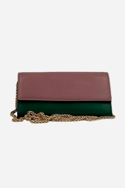 Gucci - Padlock chain wallet clutch bag - Logo and red - Secondhand