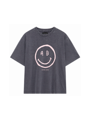 Anine Bing - T-shirt - Washed Grey - Cade Tee Smiley