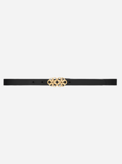 Belt with buckle - Round buckle 100% Leather - Black - Depeche 