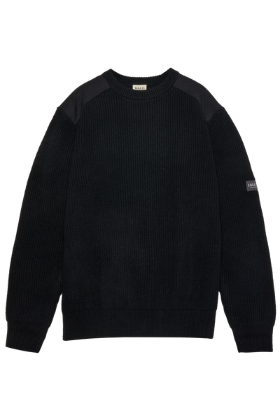 HALO - Strik - Sort - WOOL CREW KNIT