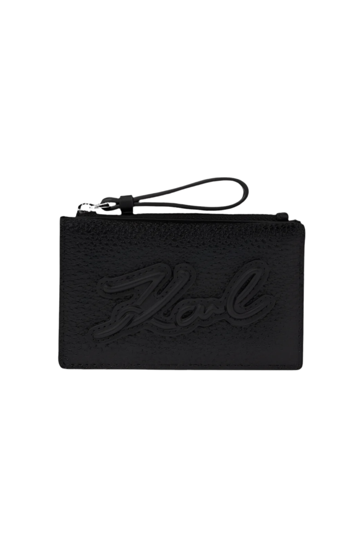 Pung -  Black - SKUARE FLAP ZIP CH GRAINY - Karl Lagerfeld