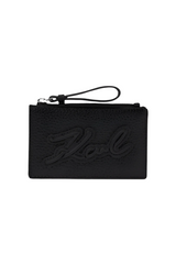 Pung -  Black - SKUARE FLAP ZIP CH GRAINY - Karl Lagerfeld