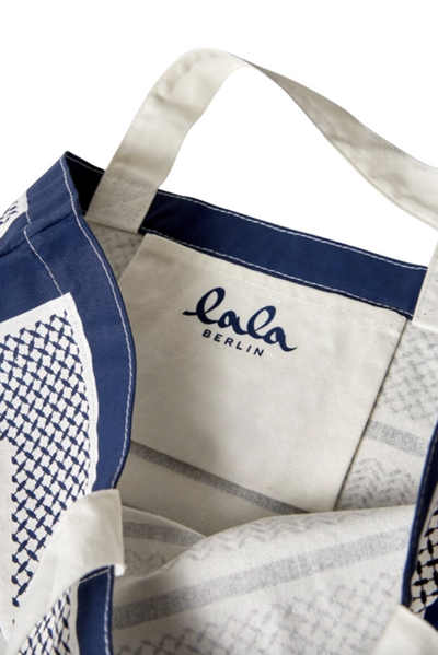 LALA BERLIN - Tote bag - Navy Stripe - Maja Canvas sss