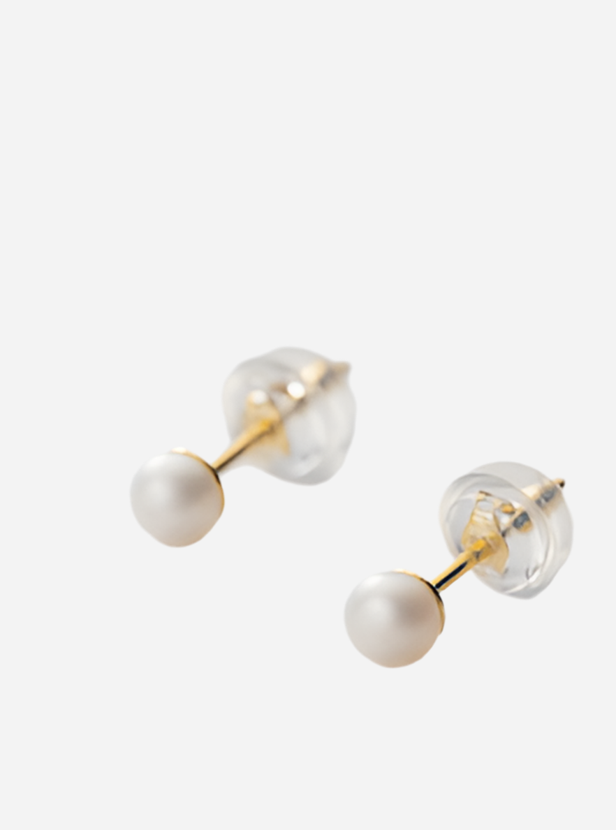 Andcopenhagen - Earring studs - 18 carat gold plated 925 sterling silver - Freshwater pearls - Little jazz pearl