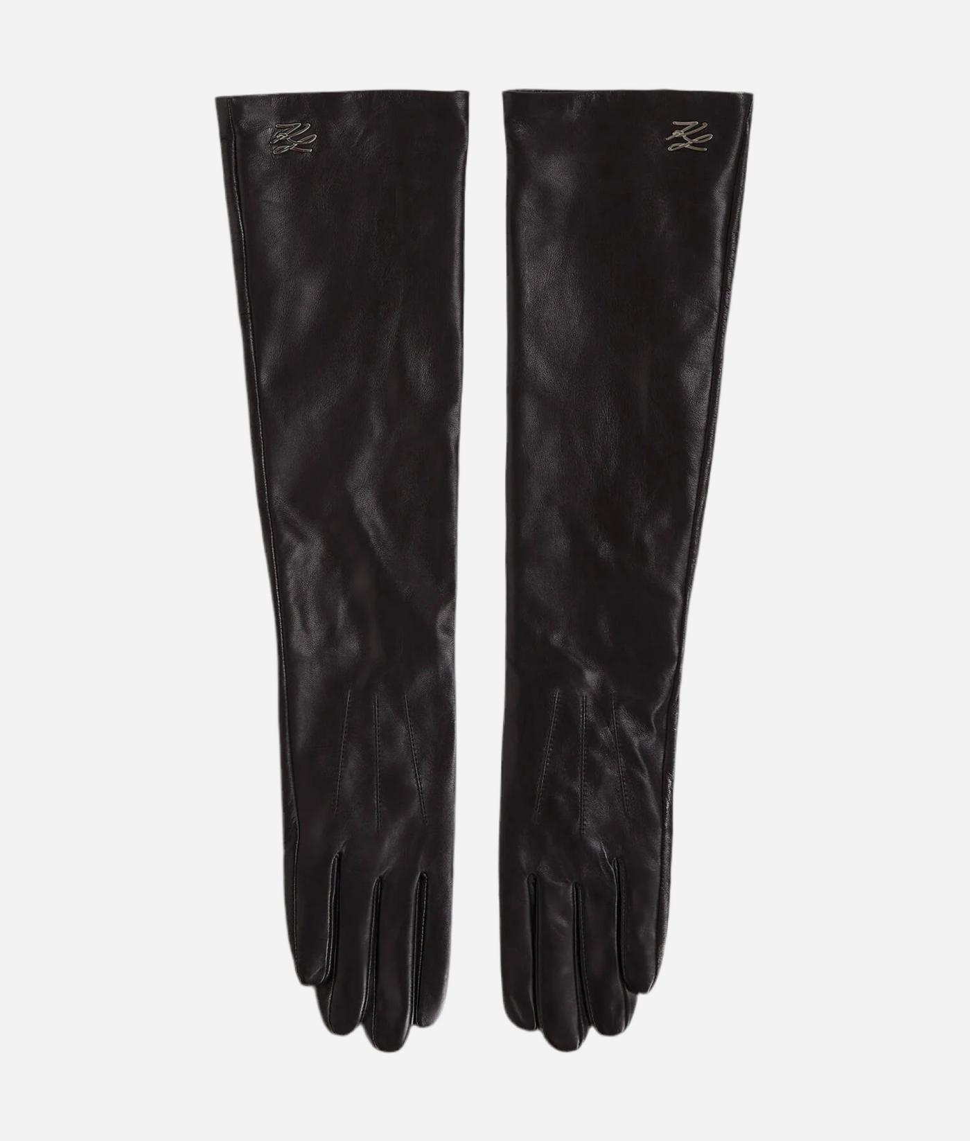 Karl Lagerfeld - Leather Gloves - Black - SIGNATURE LEATHER FF GLOVE