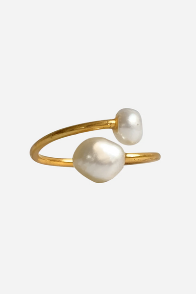 Ibu Jewels - Håndlavet ring - Double pearl - PL