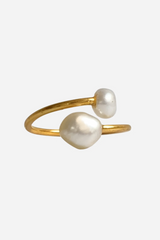Ibu Jewels - Håndlavet ring - Double pearl - PL