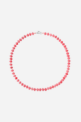 Andcopenhagen Jewelry - Perlehalsklæde - Pink kalcedon - Ebba