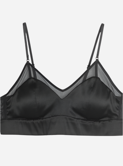 Silk bralette with mesh - Black - Sassy Copenhagen sss