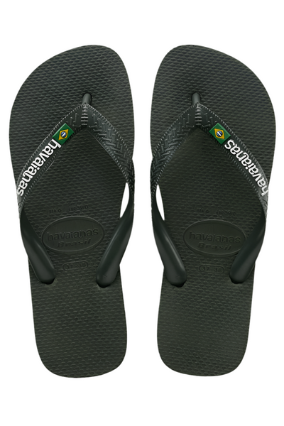 HAVAIANAS - Brasil Logo Olive Green - Flip flops sss