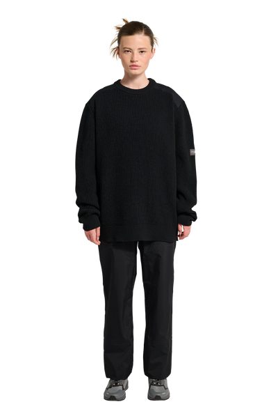 HALO - Strik - Sort - WOOL CREW KNIT