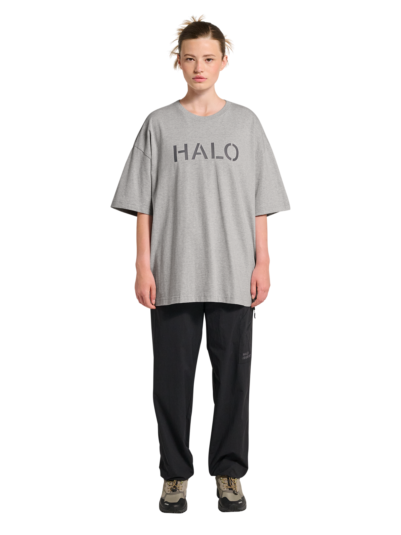 HALO - T-shirt - Light Grey Melange - Boxy