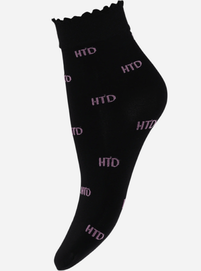 Hype The Detail - 21063 -75 HTD Logo Nylon Strømper - Sort/Pink