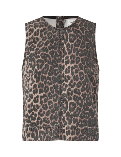 Leopard denim Leo top - Rihne - Global Funk