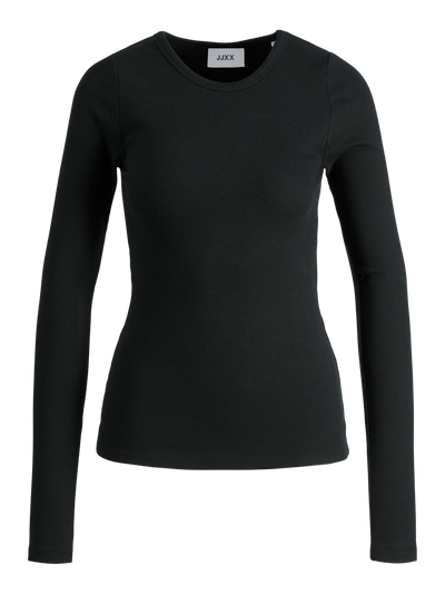 JJXX - Rib langærmet t-shirt - Sort - Freya