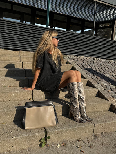 High heel boot - Beige snake - Ally - Steve madden